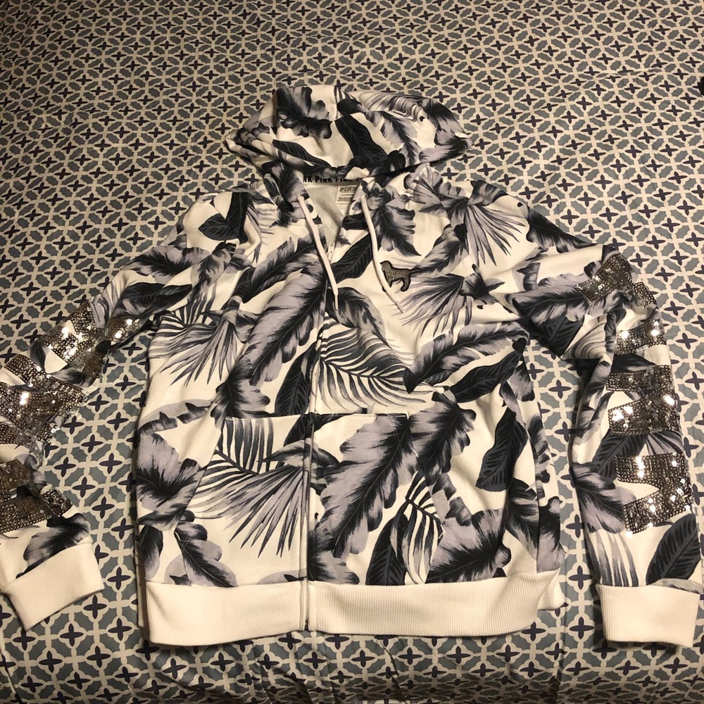 Victoria’s Secret PINK full zip bling hoodie💎